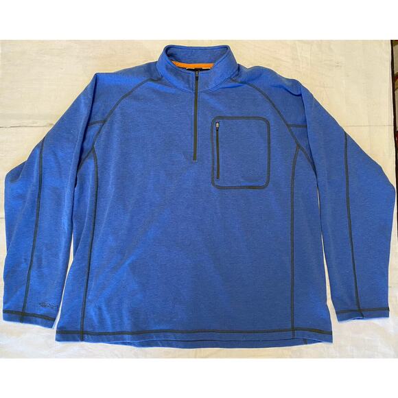 Orvis Quarter-Zip Pullover Jacket XXL Blue‎ Chest Pocket Contrast Stitching (b) - Picture 1 of 8